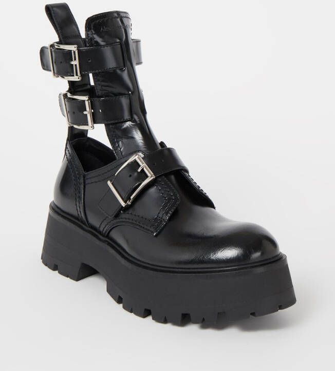 alexander mcqueen Rave biker boot van kalfsleer