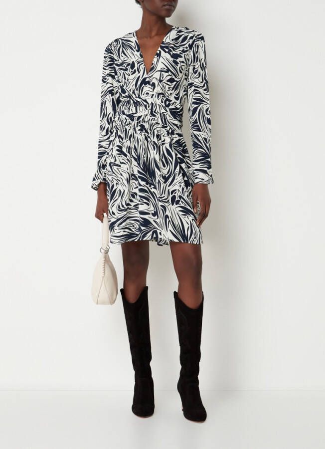 BA&SH Calla mini jurk met print en V hals