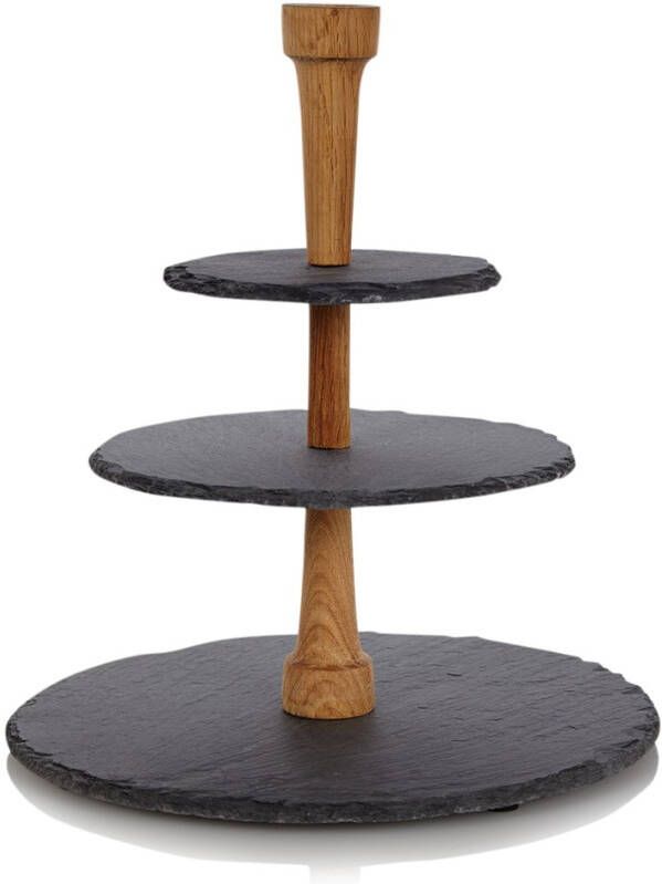 Boska Party Tower® 3 laagse Etagère van Leisteen Zwart ? 30 cm