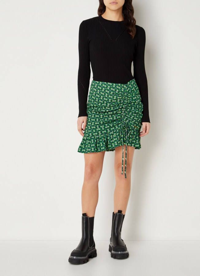 Colourful rebel Groene Minirok Ina Graphic Smock Mini Skirt