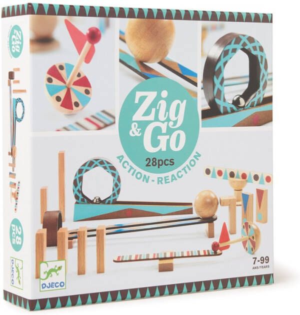 Djeco Zig & Go houten kettingreactiespel 28 delig