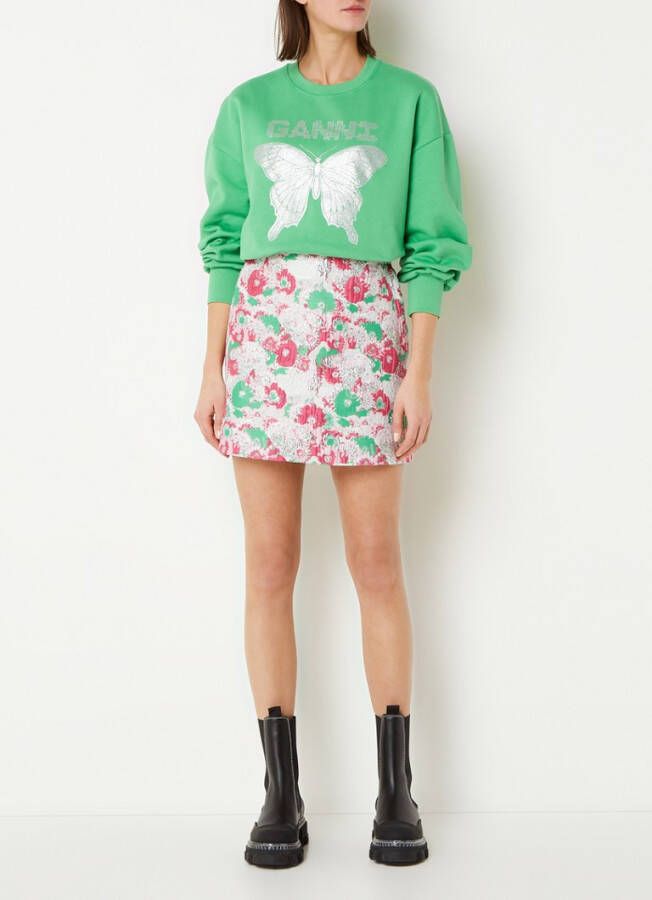 Ganni Minirok met 3D jacquard dessin