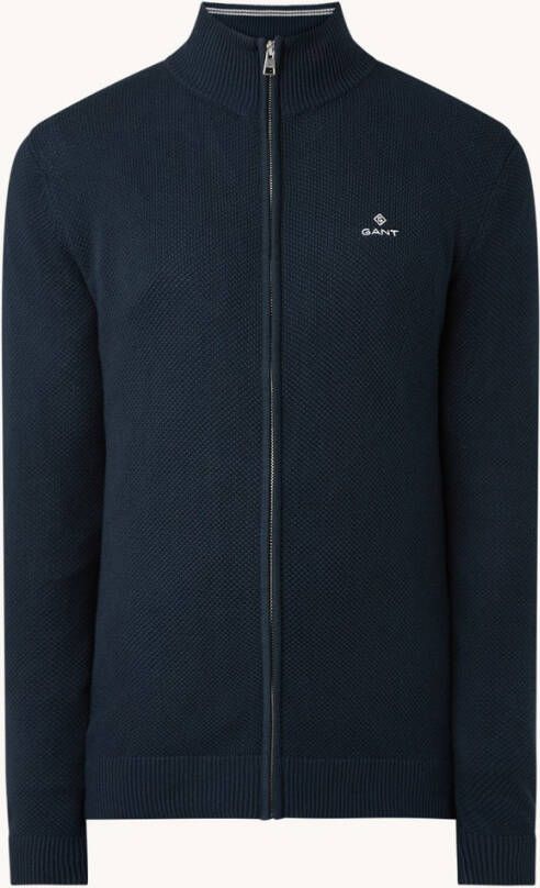 Gant Fijngebreid vest van piqué katoen