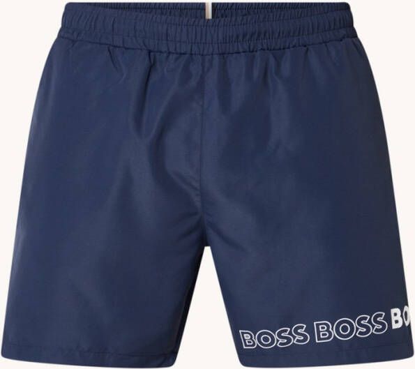 Hugo Boss zwembroek donkerblauw effen met elastiek