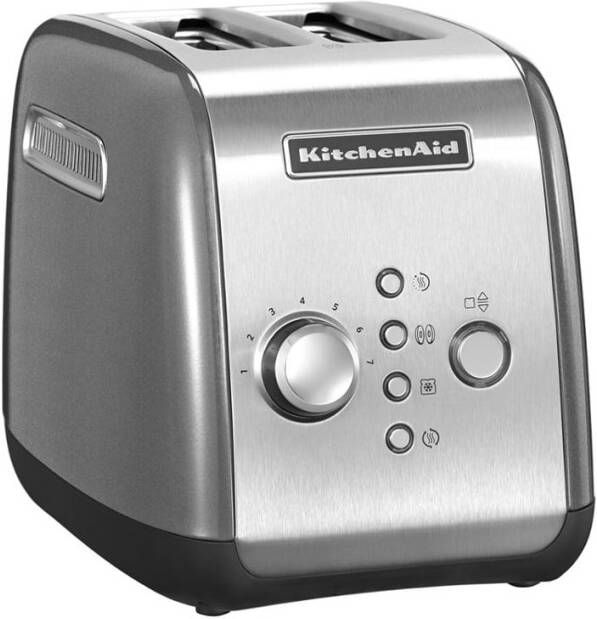 KitchenAid Toaster 5KMT221ECU CONTOUR SILVER met opzethouder voor broodjes en sandwichtang