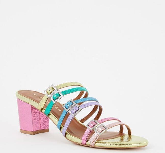 Kurt Geiger Pierra muiltje van leer met metallic finish