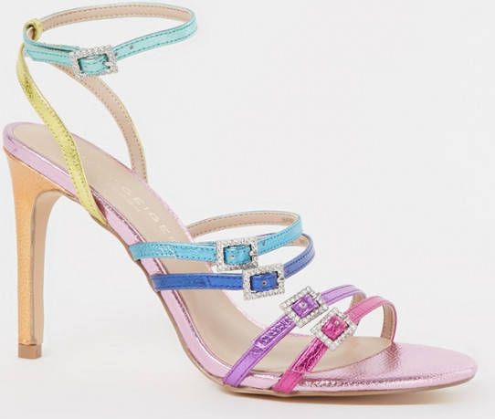 Kurt Geiger Pierra sandalette van leer met metallic finish