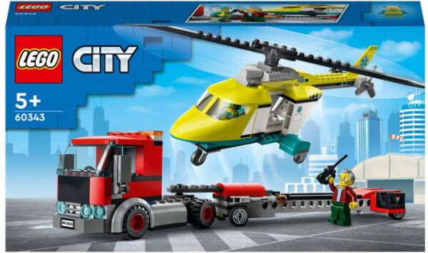 Lego 60343 City Great Vehicles Reddingshelikopter Transport, Speelgoed Helikopter voor Kinderen vanaf 5 Jaar