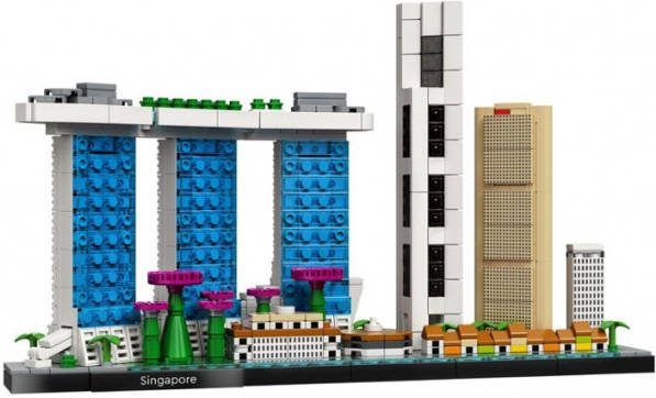 Lego 21057 Architecture Singapore, Modelbouw voor Volwassenen, Skylinereeks, Huisdecoratie, Bouwpakket, Cadeau idee