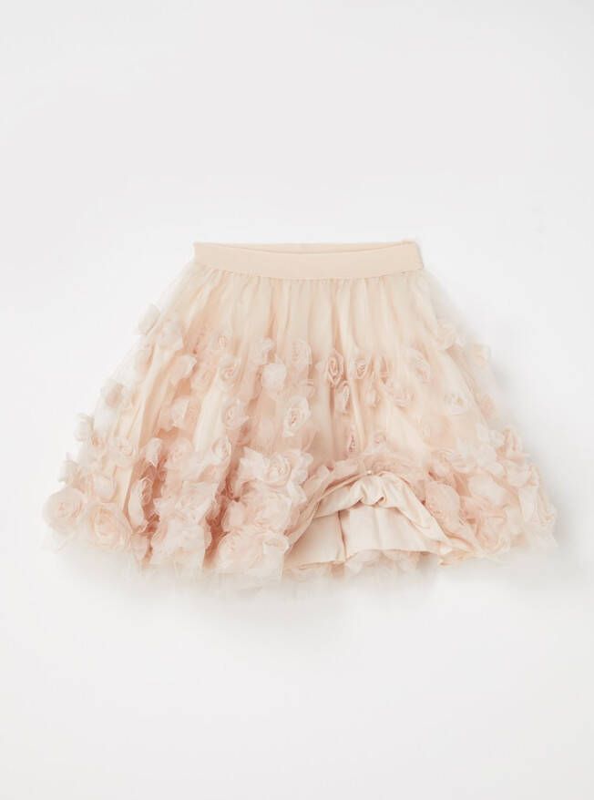 MarMar COPENHAGEN Solvig rok van tule met bloemen applicatie