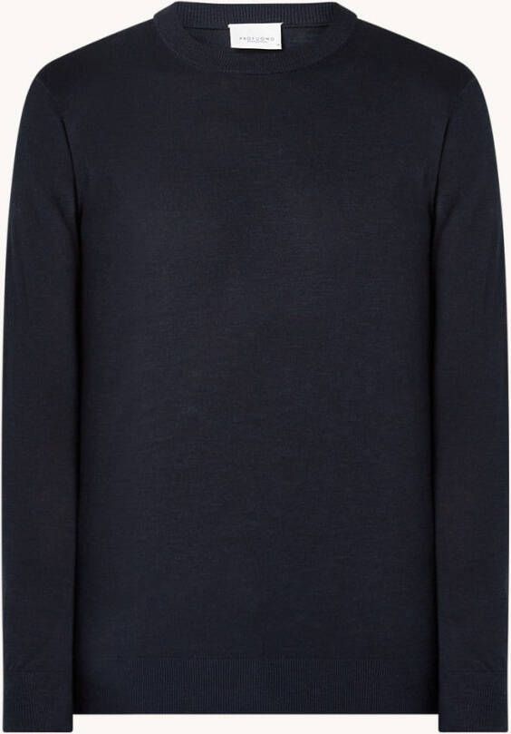 Profuomo Fijngebreide pullover in linnenblend