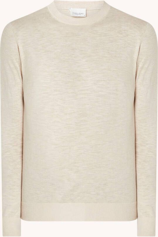 Profuomo Fijngebreide pullover in linnenblend
