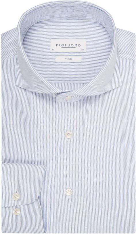 Profuomo Travel Shirt Lichtblauw Melange , Blauw, Heren
