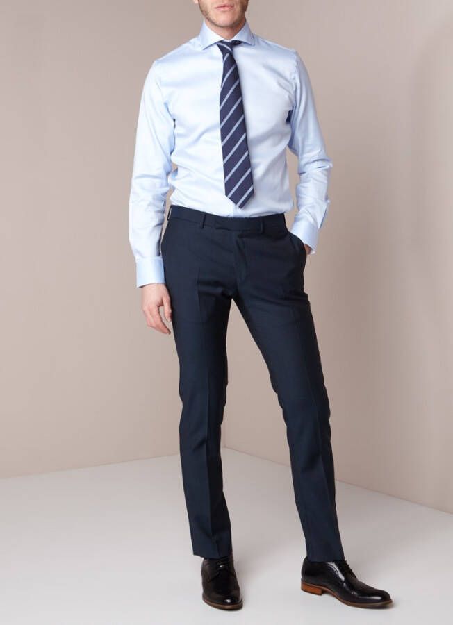 Profuomo Strijkvrij slim fit overhemd met fijn streepdessin