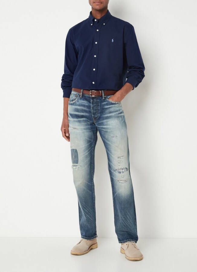 Polo Ralph Lauren Overhemd Lange Mouw CHEMISE AJUSTEE EN POPLINE DE COTON COL BOUTONNE LOGO PONY PLAY