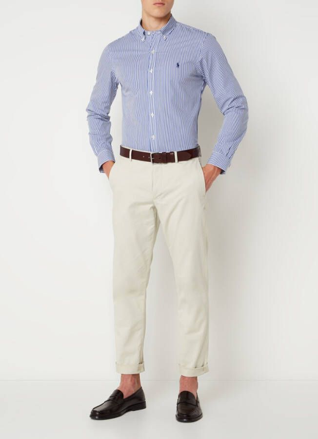 Polo Ralph Lauren Gestreept slim hemd in stretch popeline