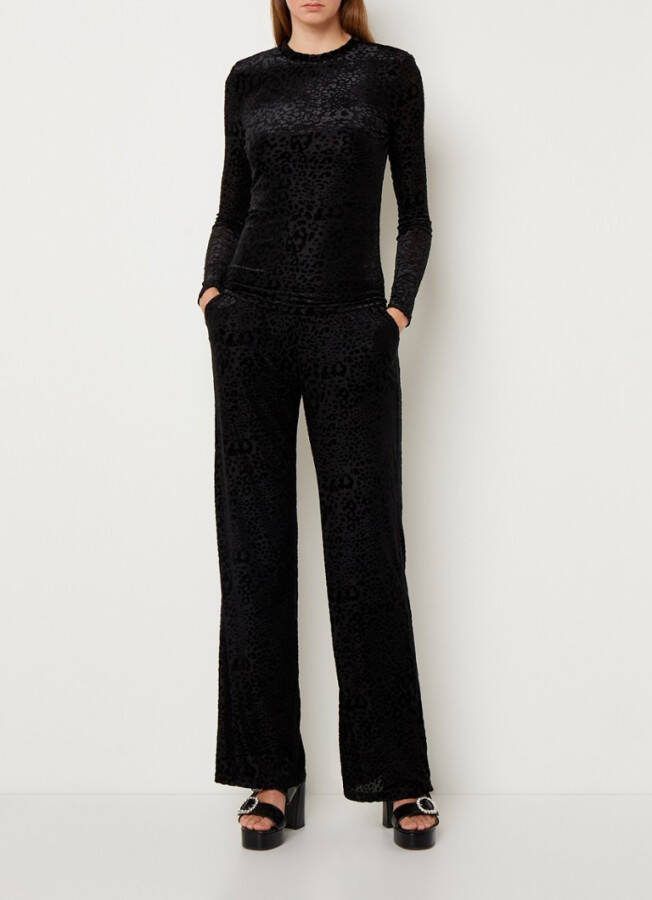 Refined Department R22118603 judy ladies woven leopard velvet longsleeve.