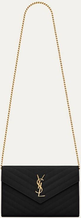 Saint Laurent Cassandre portemonnee van kalfsleer met afneembare schouderriem