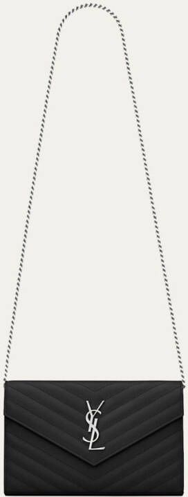 Saint Laurent Cassandre portemonnee van kalfsleer met afneembare schouderriem