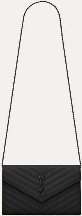 Saint Laurent Cassandre portemonnee van kalfsleer met afneembare schouderriem