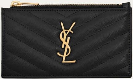 Saint Laurent Cassandre Zip Fragments pasjeshouder van kalfsleer