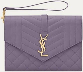 Saint Laurent Envelope clutch van kalfsleer