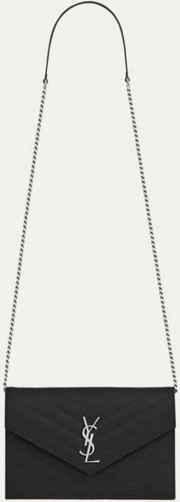 Saint Laurent Envelope portemonnee van kalfsleer met schouderriem