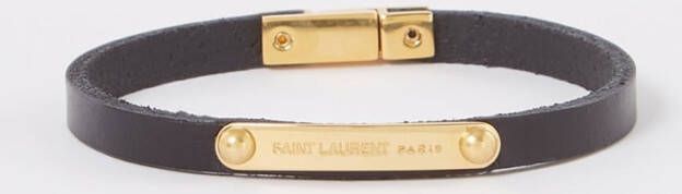 Saint Laurent ID Plaque armband van kalfsleer