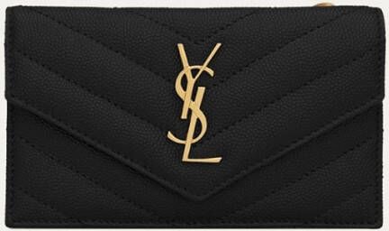 Saint Laurent Zip Fragments pasjeshouder van kalfsleer