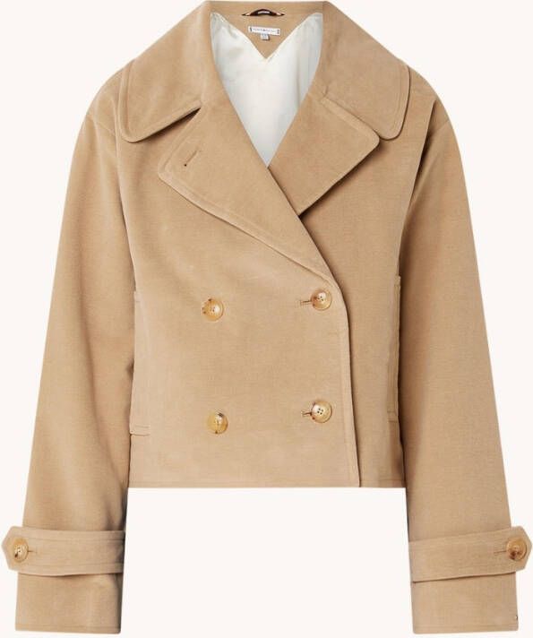 Tommy Hilfiger Cropped double breasted jack met steekzakken