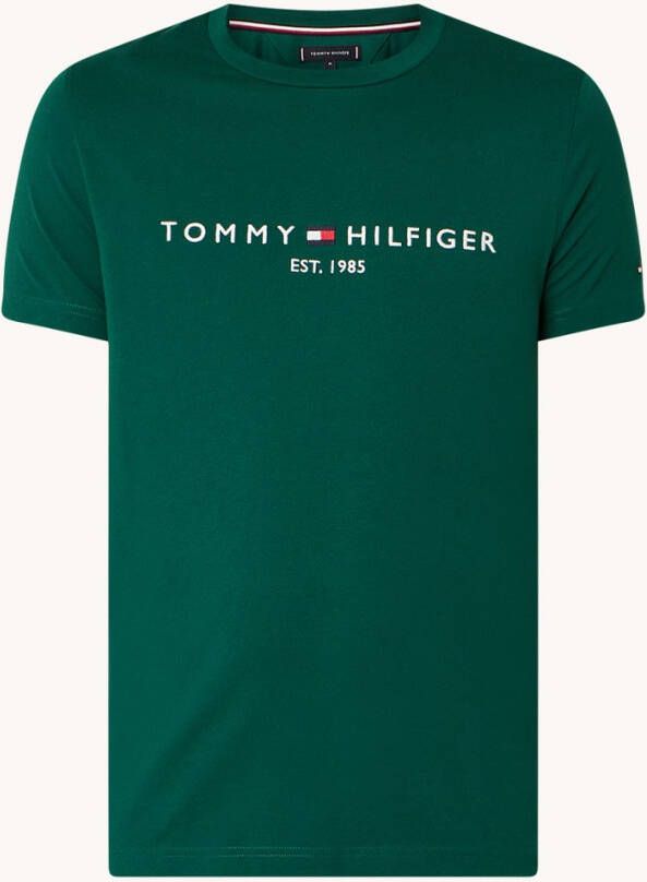 Tommy Hilfiger T shirt met korte mouwen, ronde hals, geborduurd logo