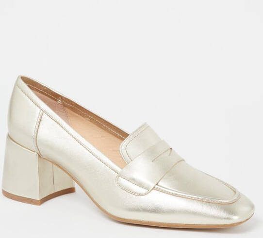 Unisa Mendo loafer van leer met metallic finish