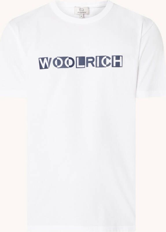 Woolrich Intarsia T shirt met logoprint