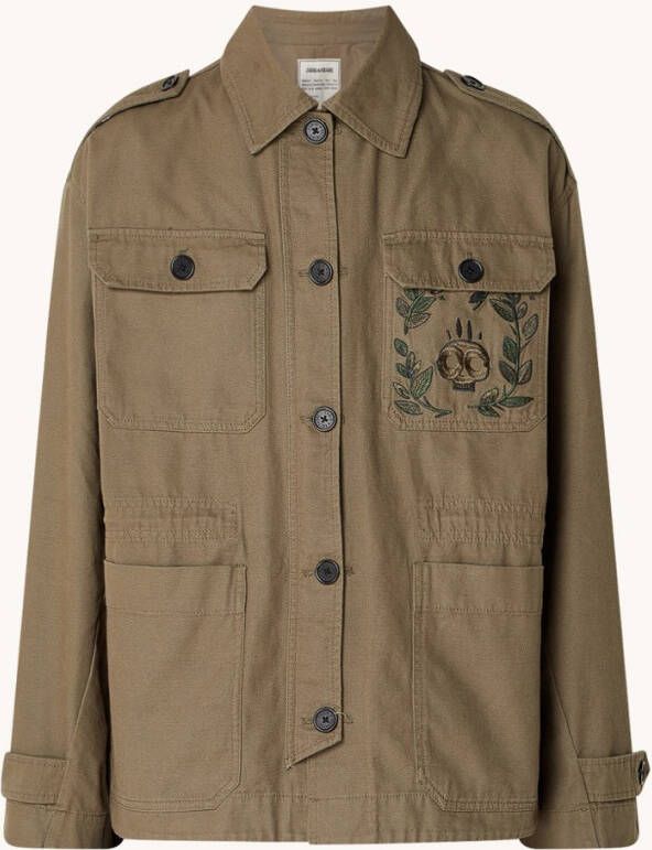 Zadig&Voltaire Kemi oversized overshirt met borstzakken en borduring