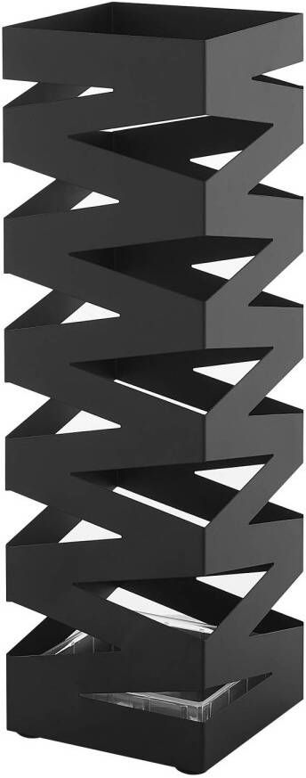 Acaza Metalen Paraplubak, Bak Voor Paraplu, Met Waterbakje En Anti kras Kussentjes, Zwart