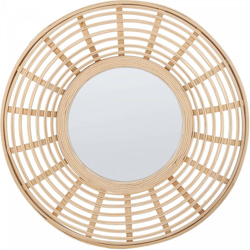 Beliani Hanua Wandspiegel natuurlijk bamboehout
