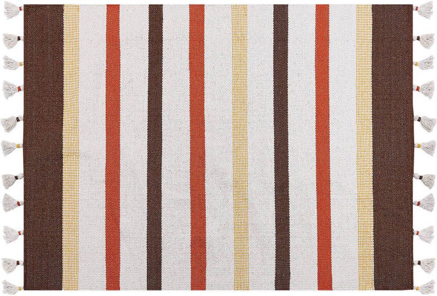 Beliani Hisarli Gevlochten bruin katoen