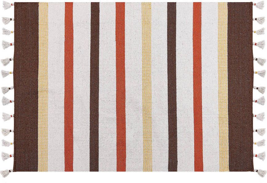 Beliani Hisarli Gevlochten bruin katoen