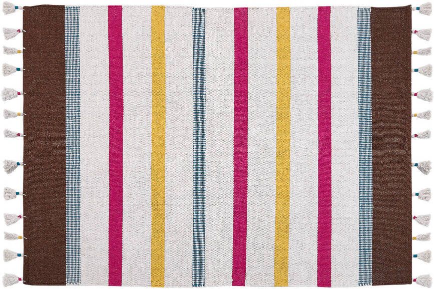 Beliani Hisarli Gevlochten multicolor katoen