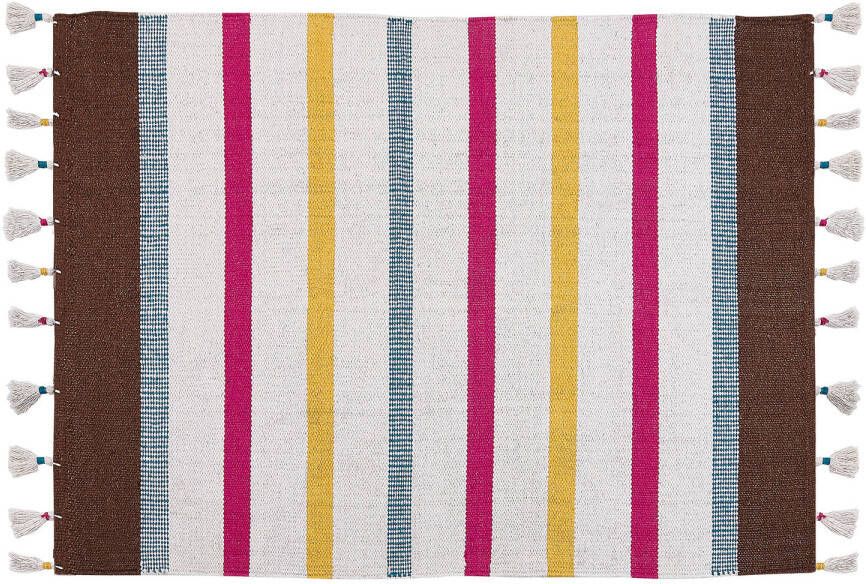 Beliani Hisarli Gevlochten multicolor katoen