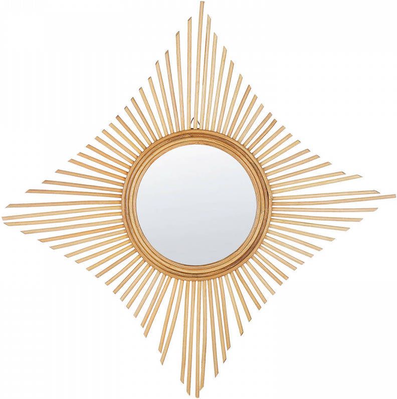 Beliani Majene Wandspiegel beige rotan