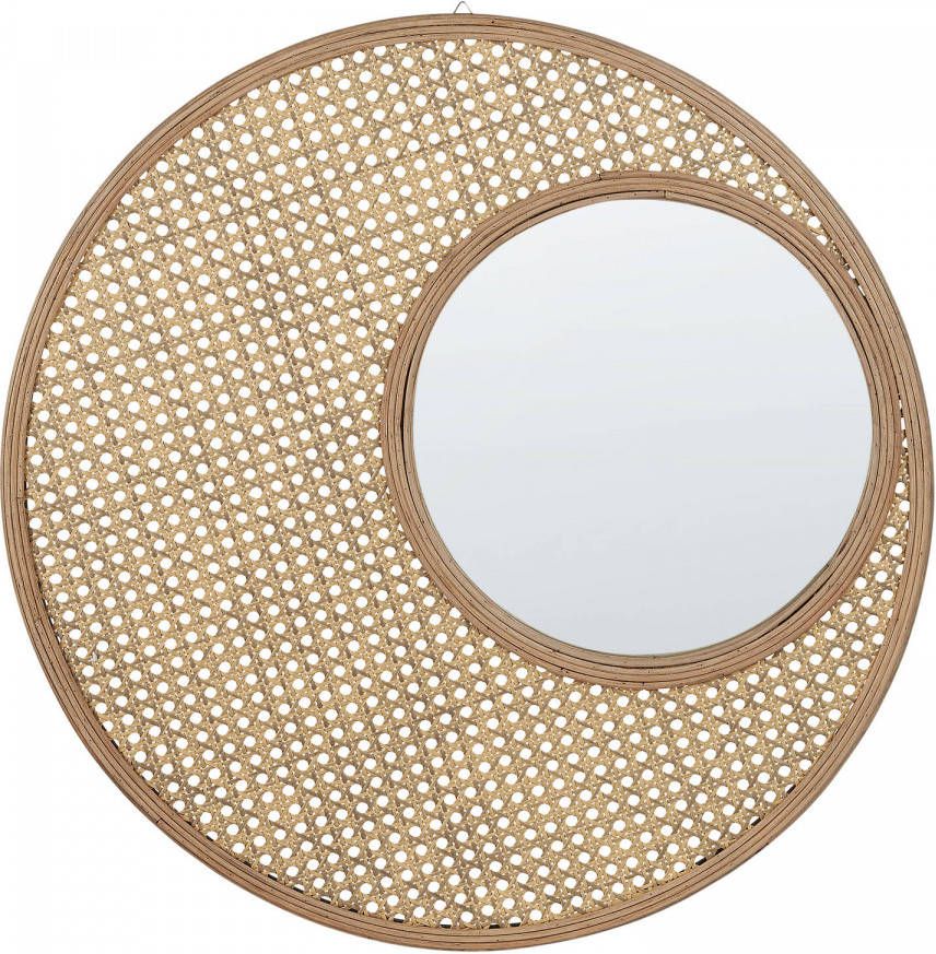 Beliani Palau Decoratieve Spiegel beige pe Rotan