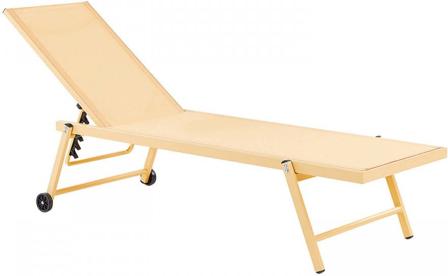 Beliani Portofino Tuinligstoel geel aluminium, Textiel