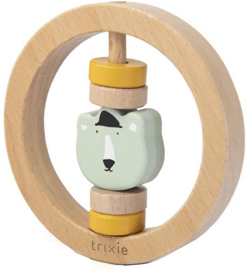 TRIXIE Baby Accessoires Wooden round rattle Mr. Polar Bear Lichtgroen