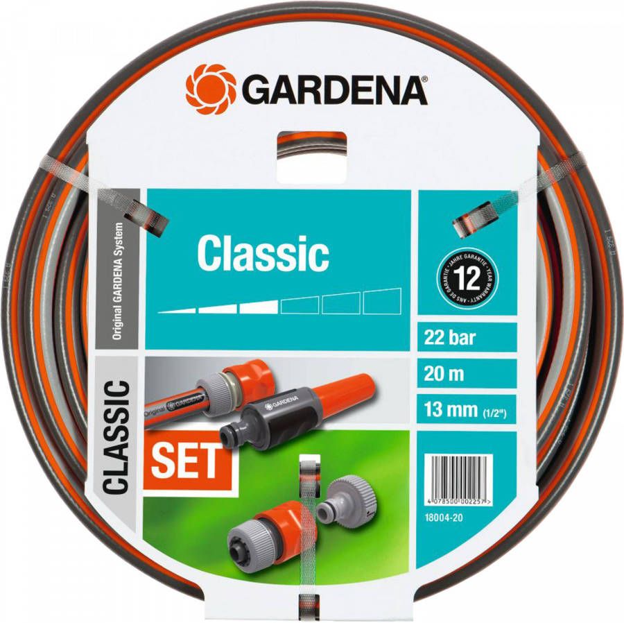 Gardena Classic Slang 13 Mm(1/2 Inch)Set Met Aansluitstukken Slang 20