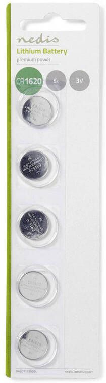 Nedis Lithium knoopcelbatterij Cr1620 Balcr16205bl Zilver