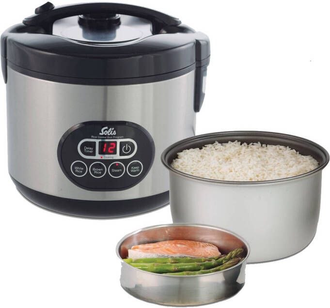 Solis 817 Duo Programm Rijstkoker Geschikt voor groente en vlees Rijstkoker Aluminium