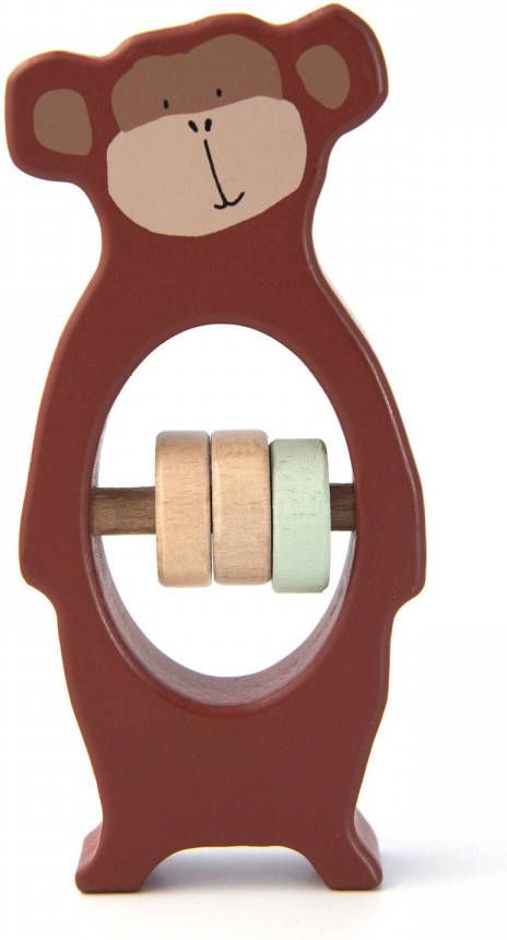 TRIXIE Baby Accessoires Wooden rattle Mr. Monkey Bruin