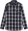 Scotch & Soda Blauwe Casual Overhemd Regular Fit Mid weight Brushed Flannel Check Shirt online kopen