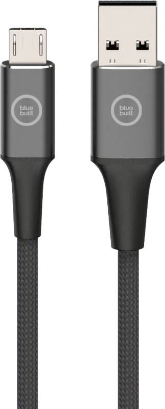 BlueBuilt Usb A naar Micro Usb Kabel Nylon Zwart 1, 5m